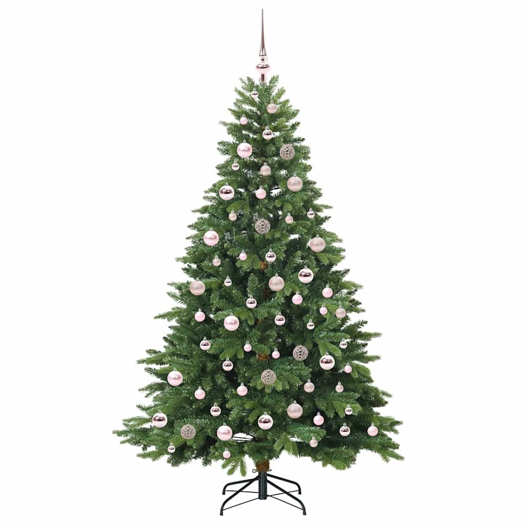 Kunstig juletre med 300 LED med stativ grønn 180 cm PE og PVC