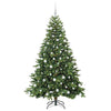Kunstig juletre med 300 LED med stativ grønn 180 cm PE og PVC