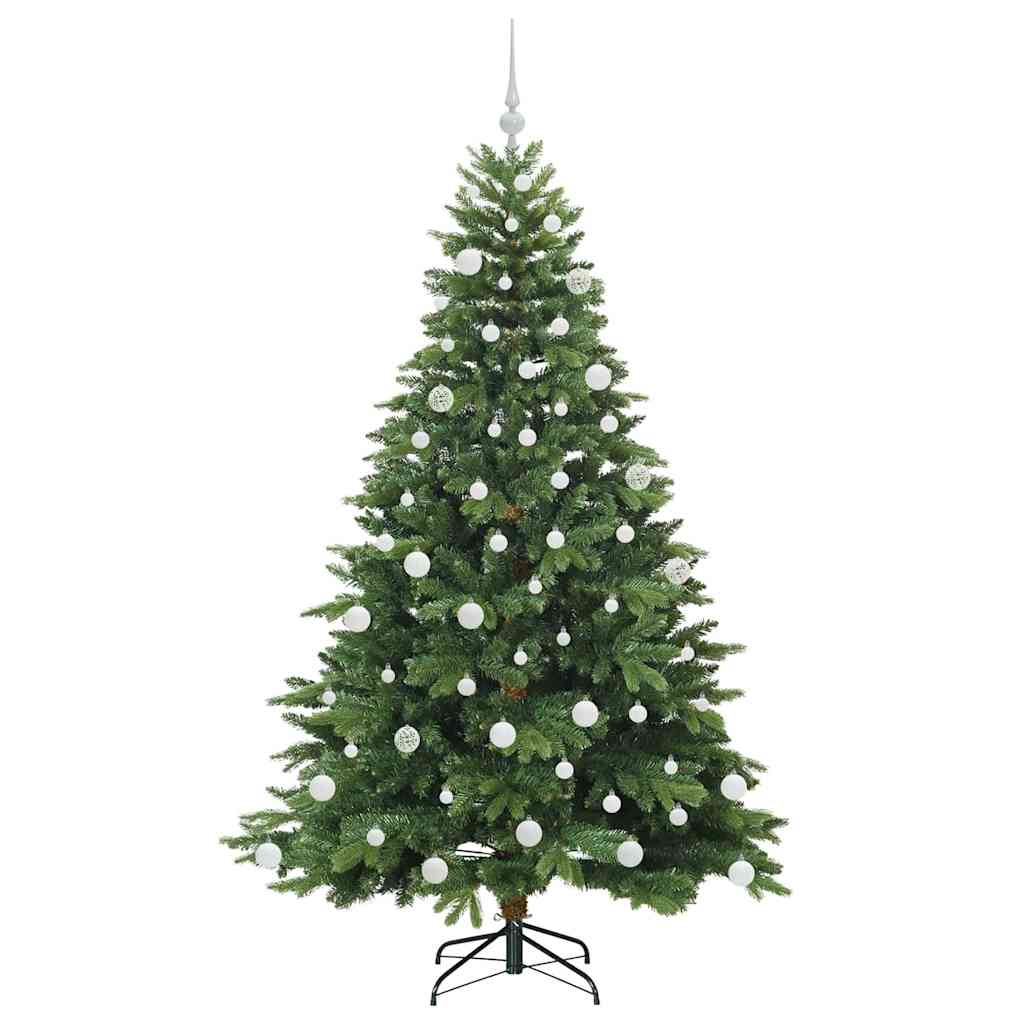 Kunstig juletre med 300 LED med stativ grønn 180 cm PE og PVC