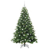 Kunstig juletre med 300 LED med stativ grønn 180 cm PE og PVC