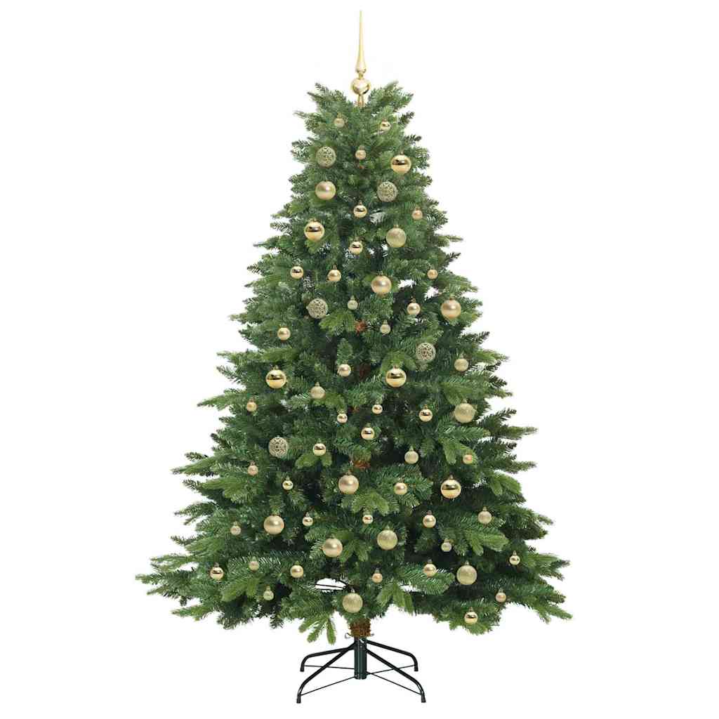 Kunstig juletre med 300 LED med stativ grønn 180 cm PE og PVC