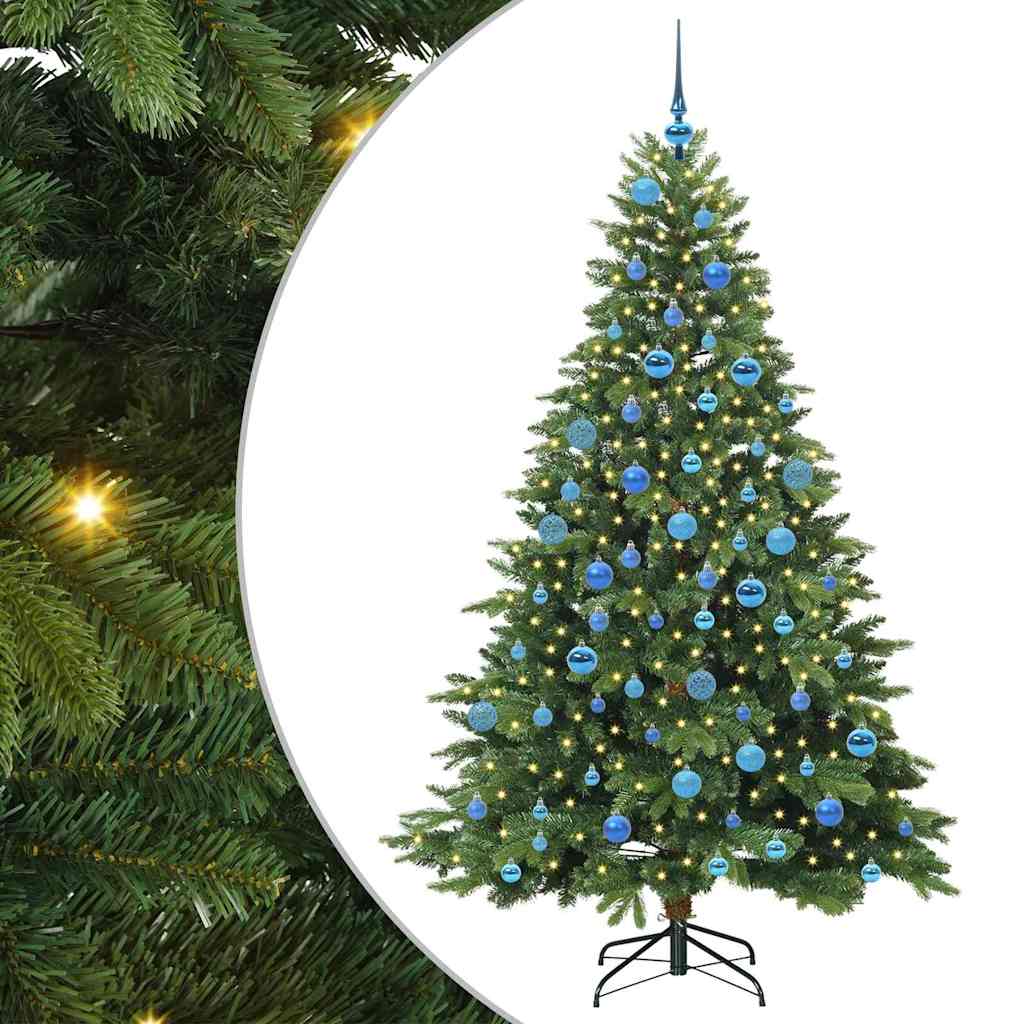Kunstig juletre med 300 LED med stativ grønn 180 cm PE og PVC