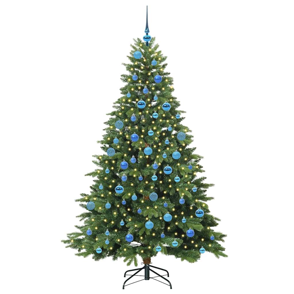 Kunstig juletre med 300 LED med stativ grønn 180 cm PE og PVC