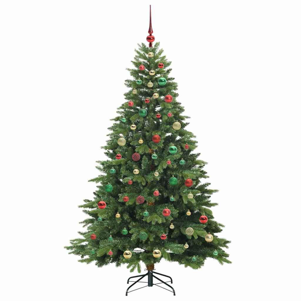 Kunstig juletre med 300 LED med stativ grønn 180 cm PE og PVC
