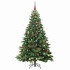 Kunstig juletre med 300 LED med stativ grønn 180 cm PE og PVC