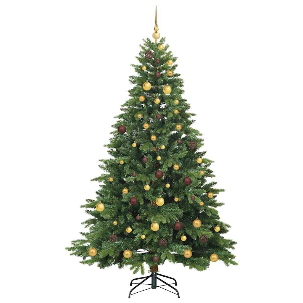 Kunstig juletre med 300 LED med stativ grønn 210 cm PE og PVC