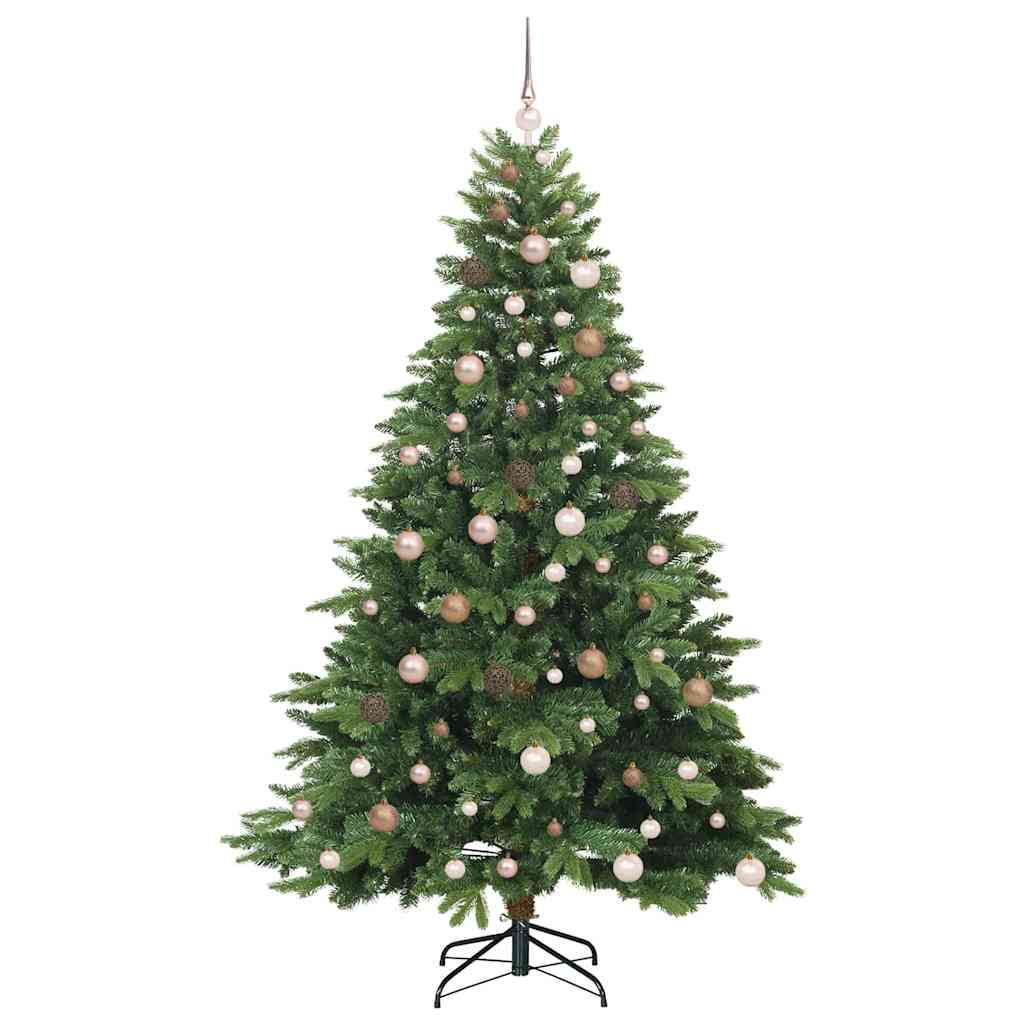 Kunstig juletre med 300 LED med stativ grønn 210 cm PE og PVC