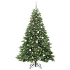 Kunstig juletre med 300 LED med stativ grønn 210 cm PE og PVC