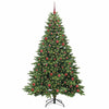 Kunstig juletre med 300 LED med stativ grønn 210 cm PE og PVC