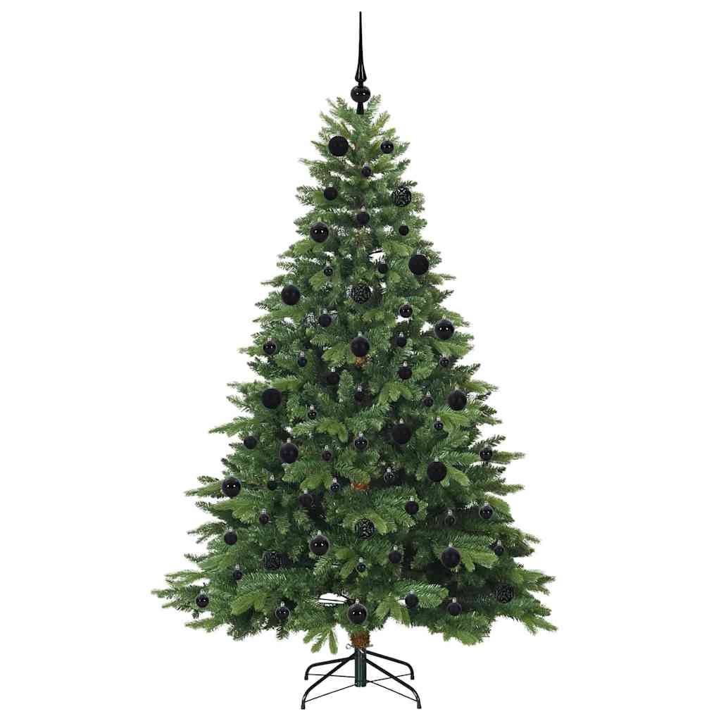 Kunstig juletre med 300 LED med stativ grønn 210 cm PE og PVC