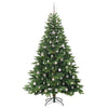 Kunstig juletre med 300 LED med stativ grønn 210 cm PE og PVC