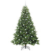 Kunstig juletre med 300 LED med stativ grønn 210 cm PE og PVC