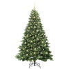 Kunstig juletre med 300 LED med stativ grønn 210 cm PE og PVC