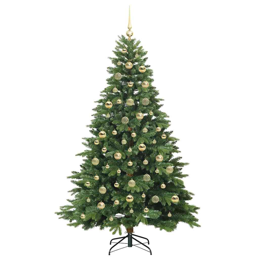 Kunstig juletre med 300 LED med stativ grønn 210 cm PE og PVC