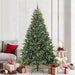 Kunstig juletre med 300 LED med stativ grønn 210 cm PE og PVC