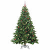 Kunstig juletre med 300 LED med stativ grønn 210 cm PE og PVC