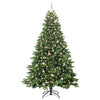 Kunstig juletre med 300 LED med stativ grønn 240 cm PE og PVC