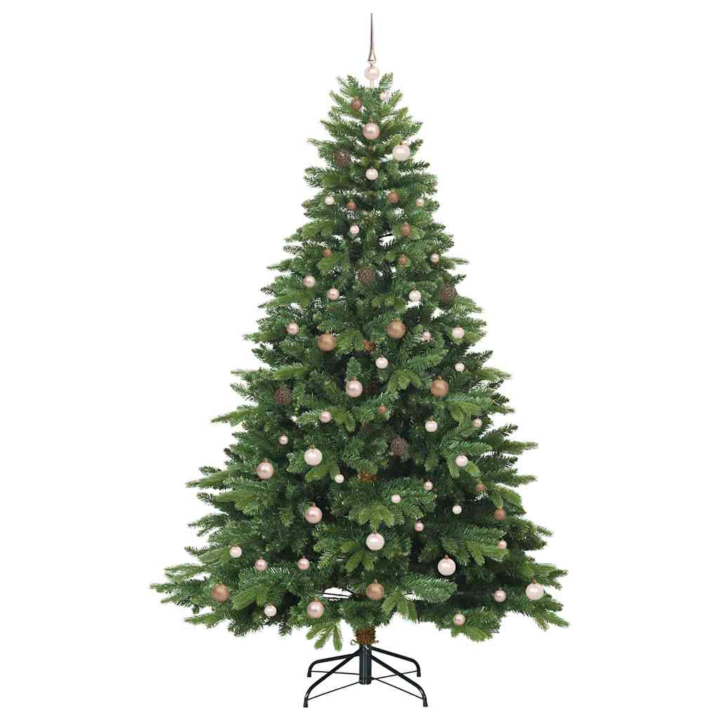 Kunstig juletre med 300 LED med stativ grønn 240 cm PE og PVC