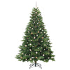 Kunstig juletre med 300 LED med stativ grønn 240 cm PE og PVC
