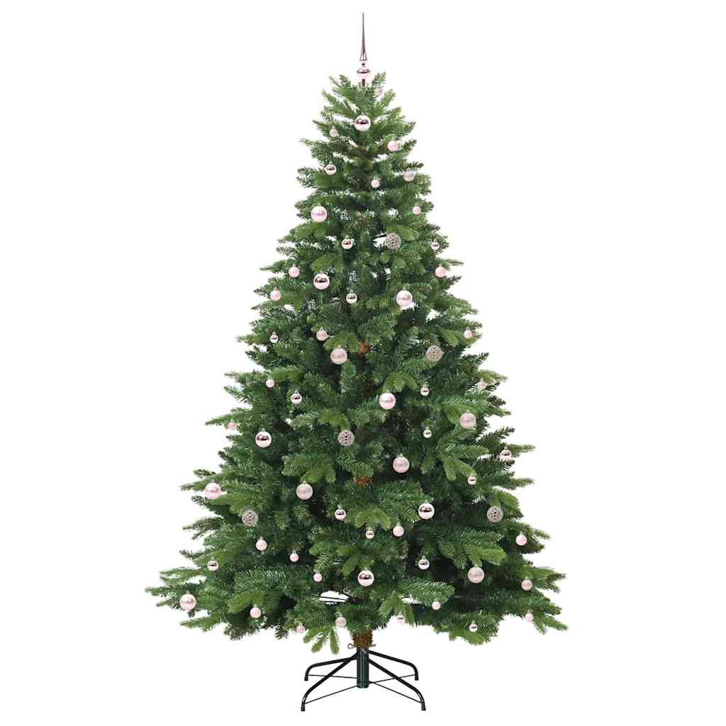 Kunstig juletre med 300 LED med stativ grønn 240 cm PE og PVC