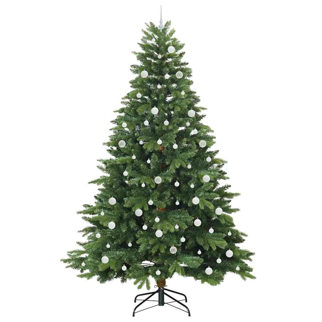 Kunstig juletre med 300 LED med stativ grønn 240 cm PE og PVC