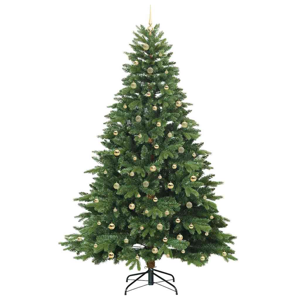 Kunstig juletre med 300 LED med stativ grønn 240 cm PE og PVC