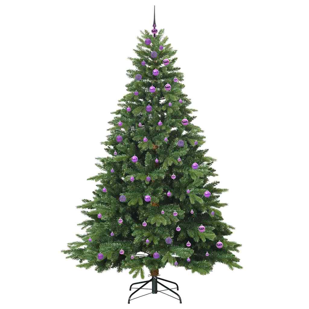 Kunstig juletre med 300 LED med stativ grønn 240 cm PE og PVC