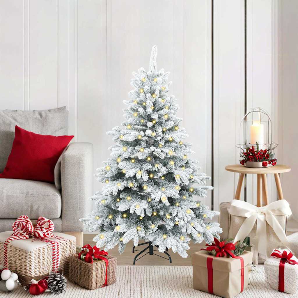 Kunstig juletre med 150 LED med stativ grønn 120 cm PE og PVC