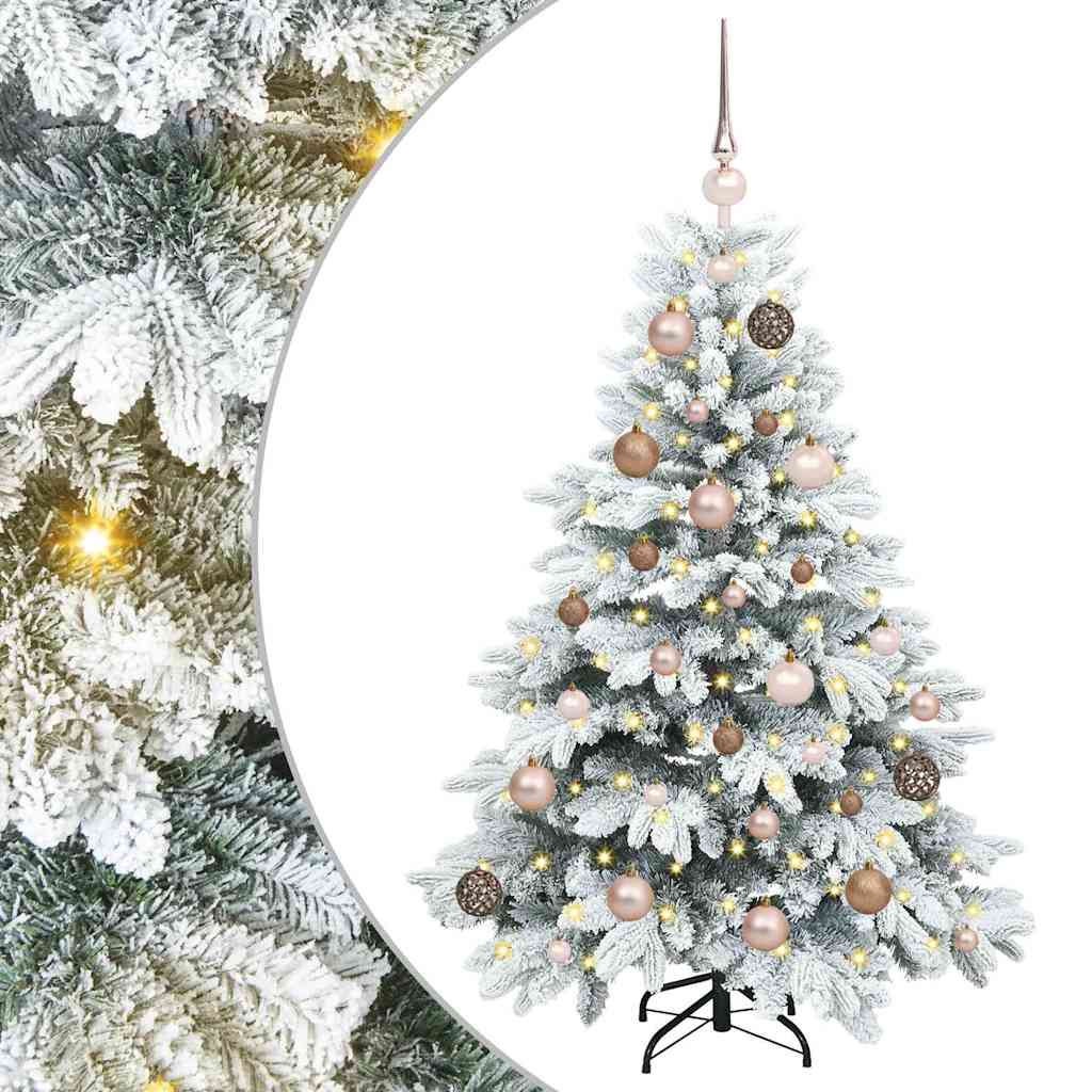 Kunstig juletre med 150 LED med stativ grønn 120 cm PE og PVC