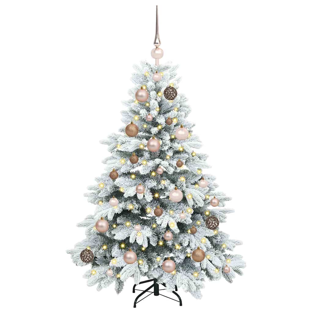 Kunstig juletre med 150 LED med stativ grønn 120 cm PE og PVC