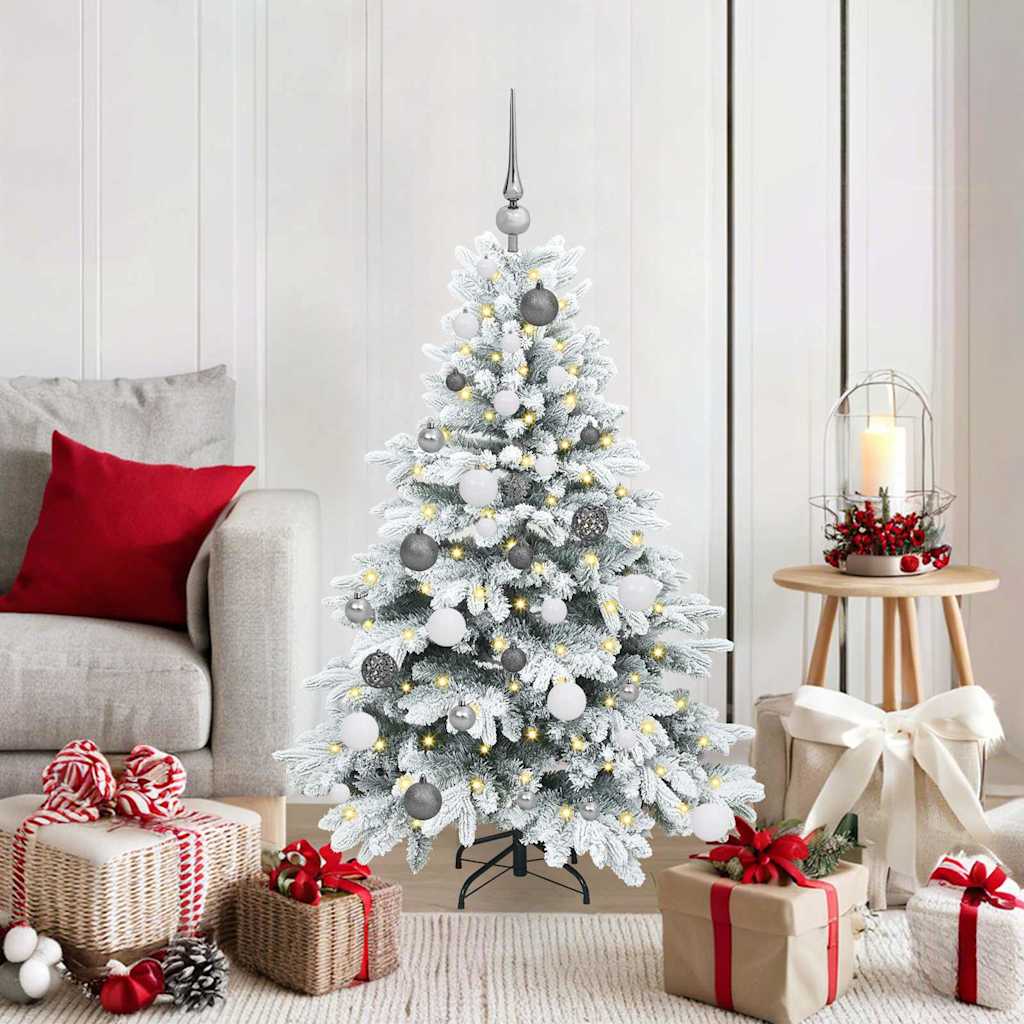 Kunstig juletre med 150 LED med stativ grønn 120 cm PE og PVC