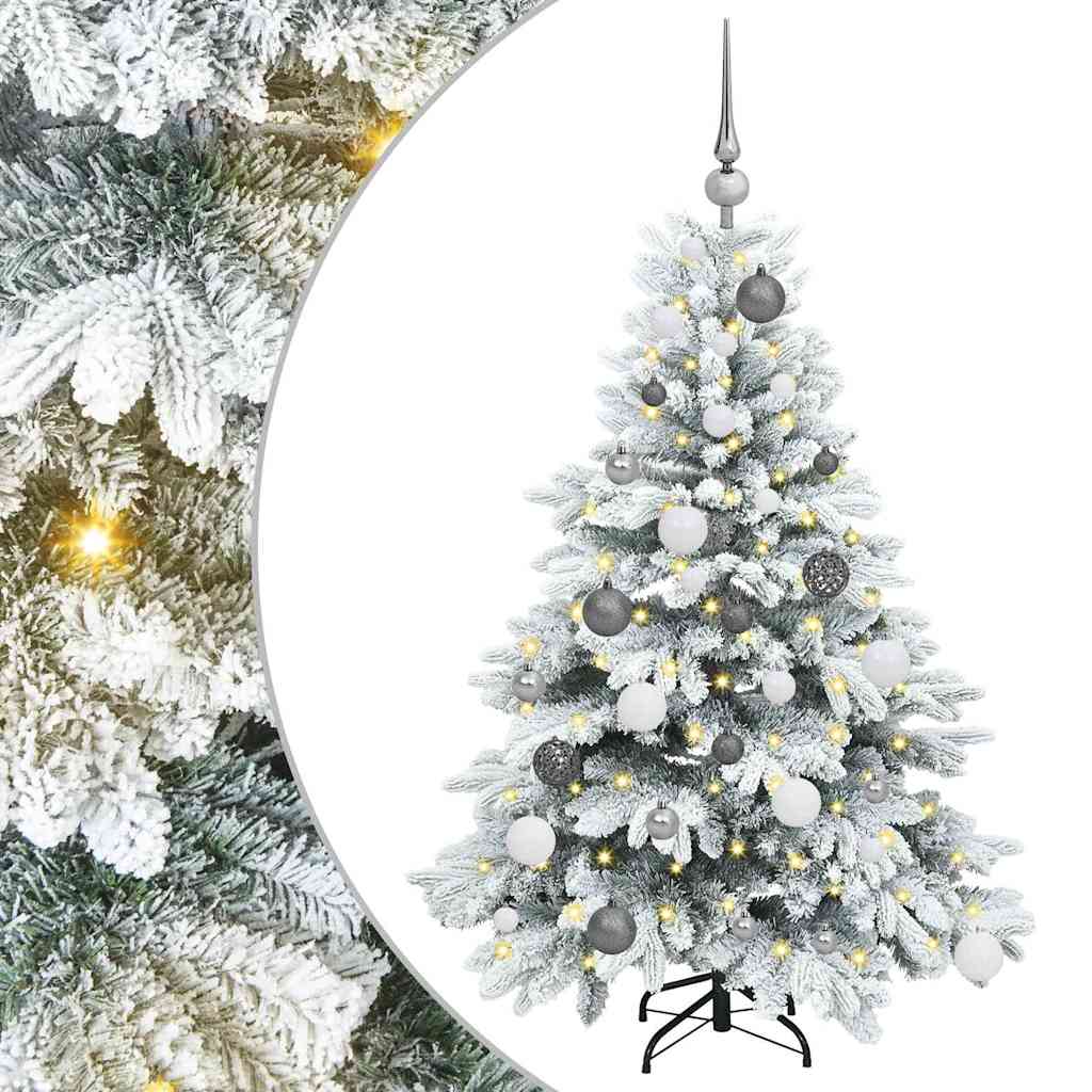 Kunstig juletre med 150 LED med stativ grønn 120 cm PE og PVC