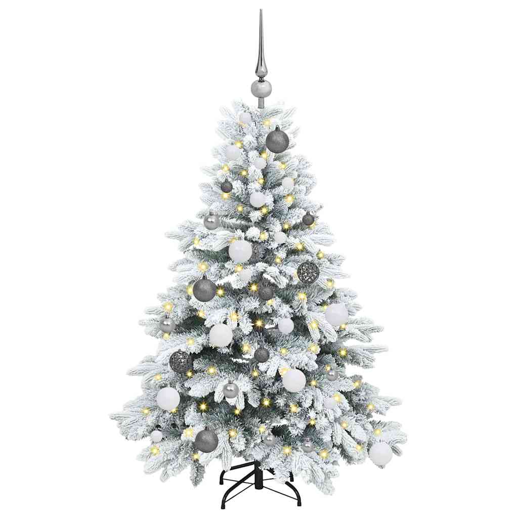 Kunstig juletre med 150 LED med stativ grønn 120 cm PE og PVC