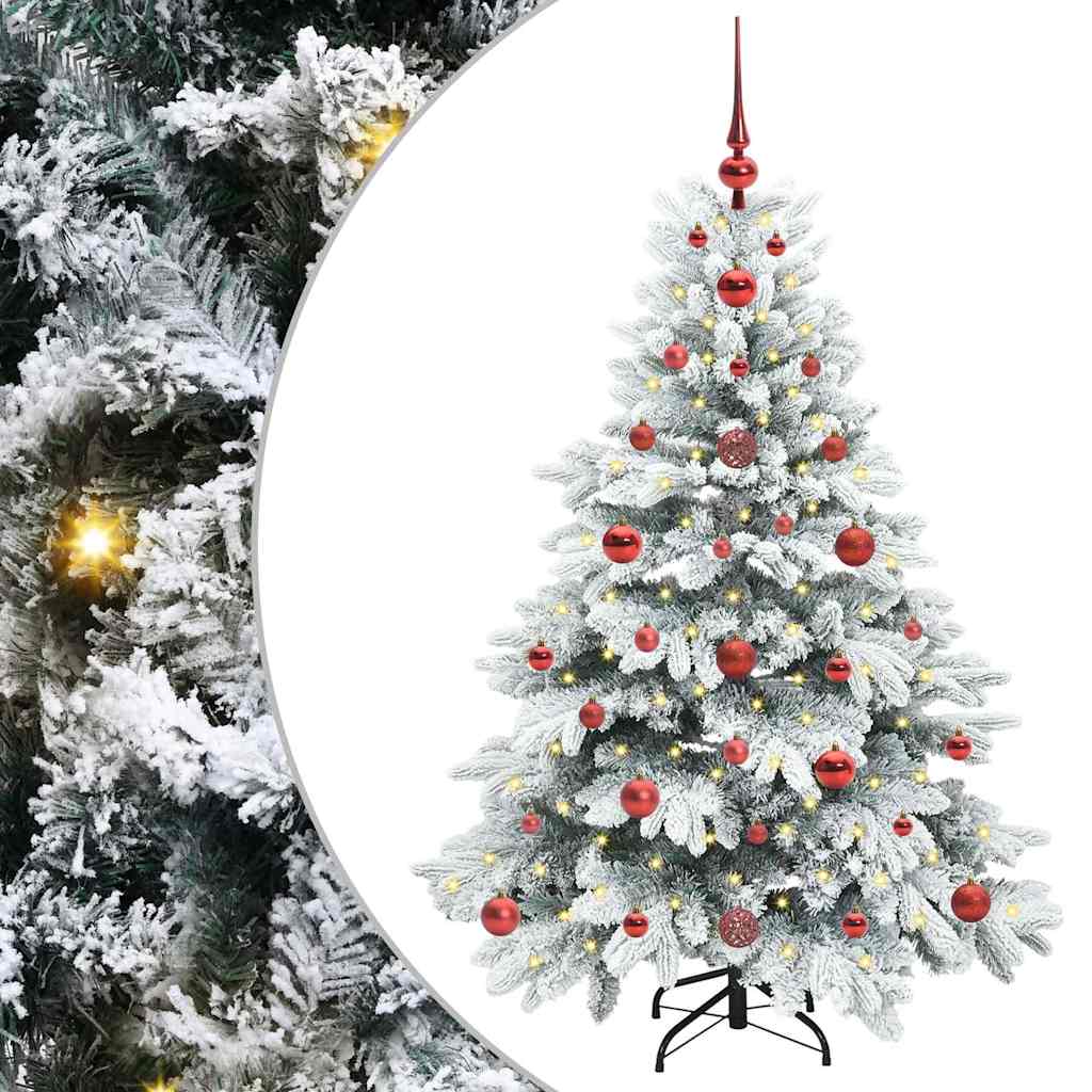 Kunstig juletre med 150 LED med stativ grønn 120 cm PE og PVC