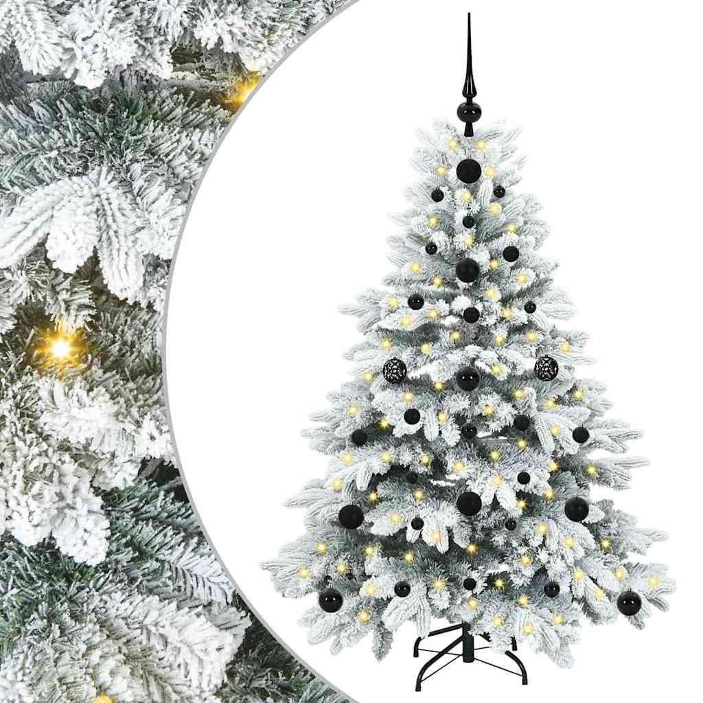 Kunstig juletre med 150 LED med stativ grønn 120 cm PE og PVC