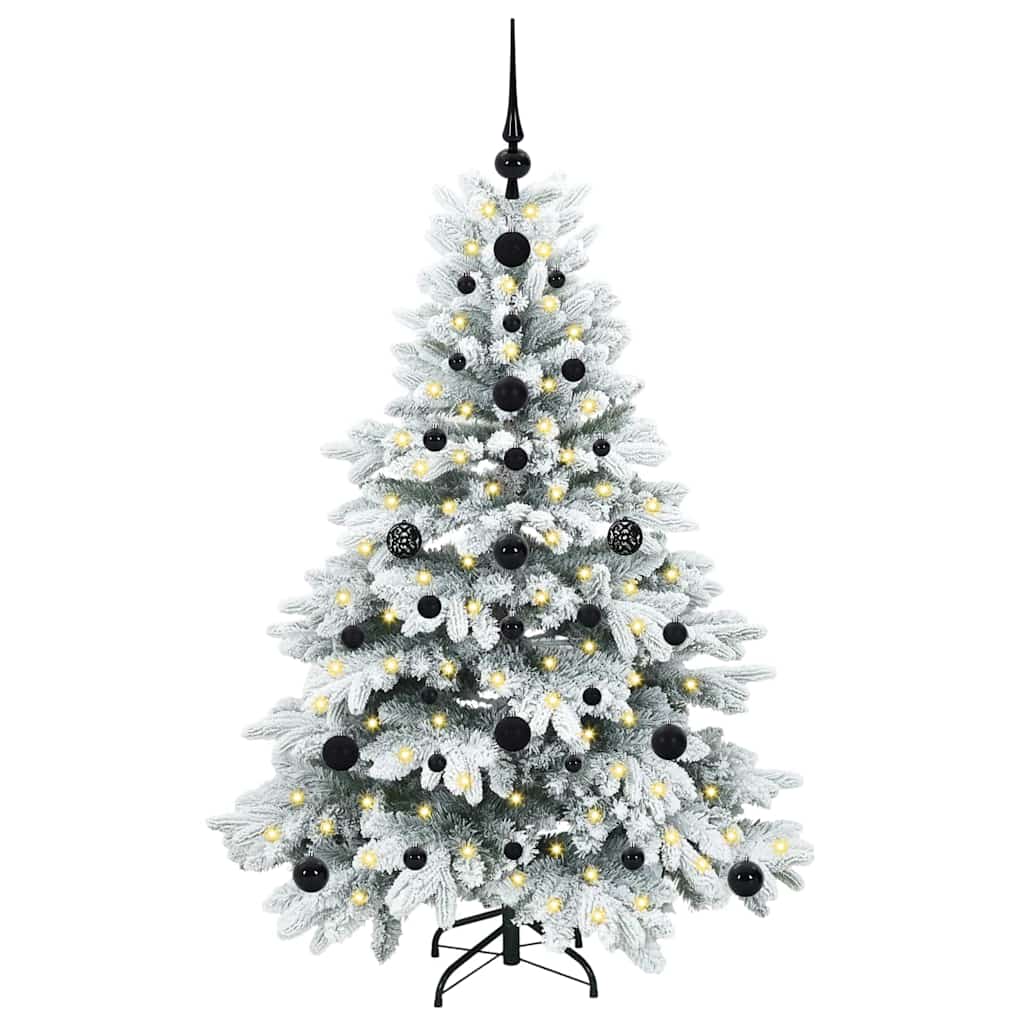Kunstig juletre med 150 LED med stativ grønn 120 cm PE og PVC