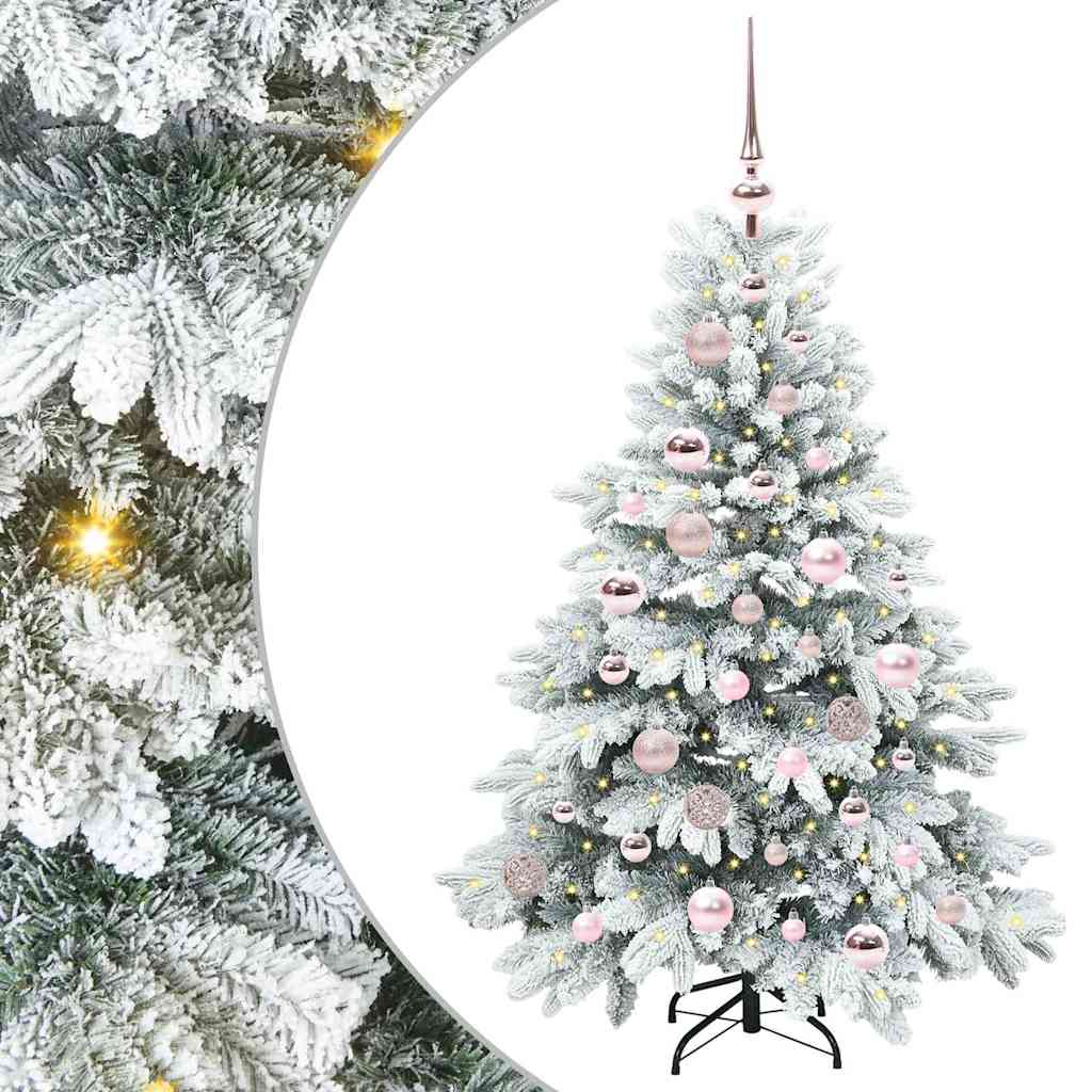 Kunstig juletre med 150 LED med stativ grønn 120 cm PE og PVC