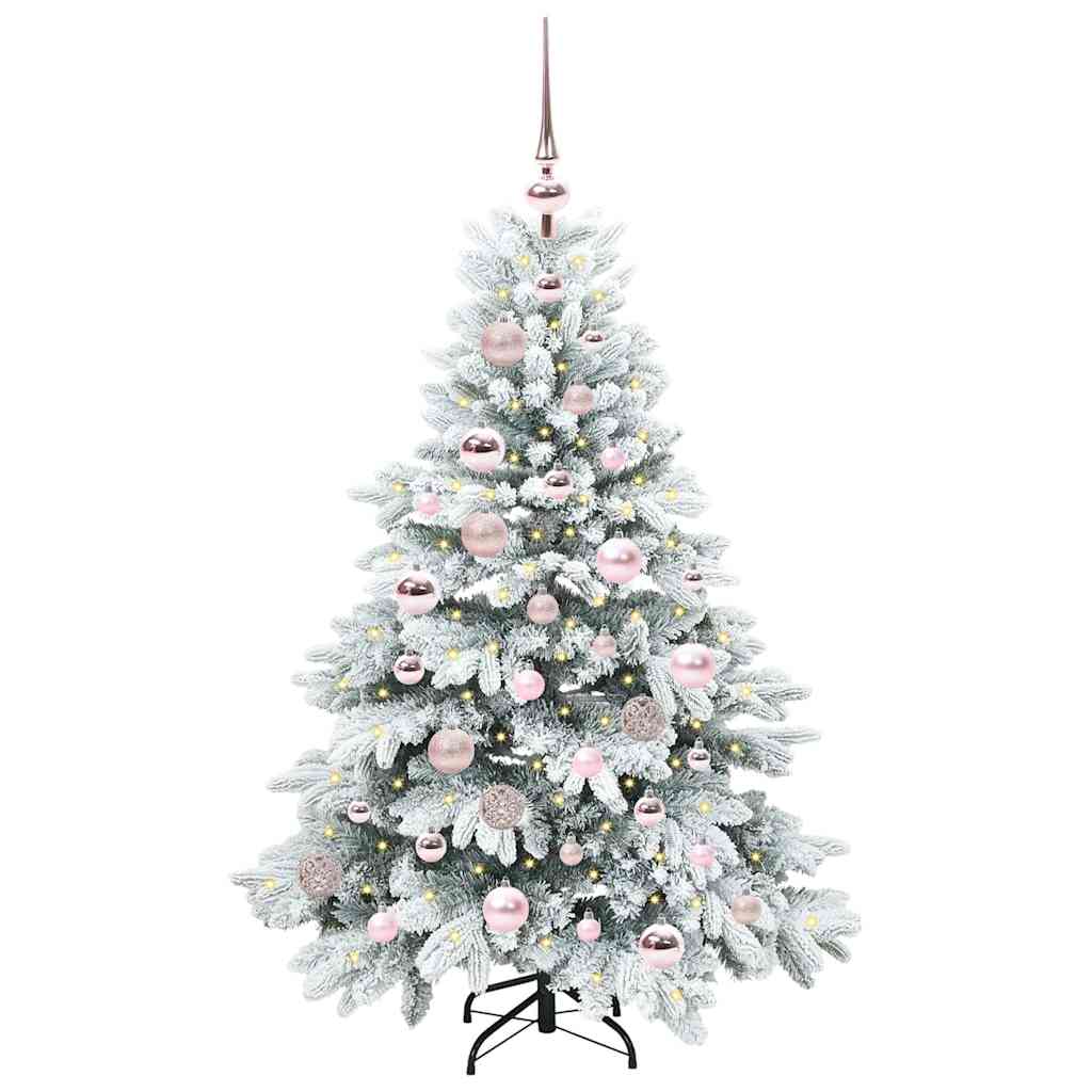 Kunstig juletre med 150 LED med stativ grønn 120 cm PE og PVC
