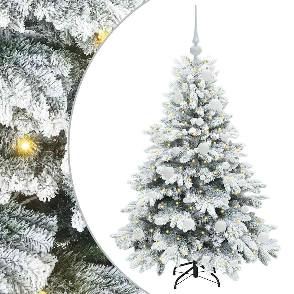 Kunstig juletre med 150 LED med stativ grønn 120 cm PE og PVC