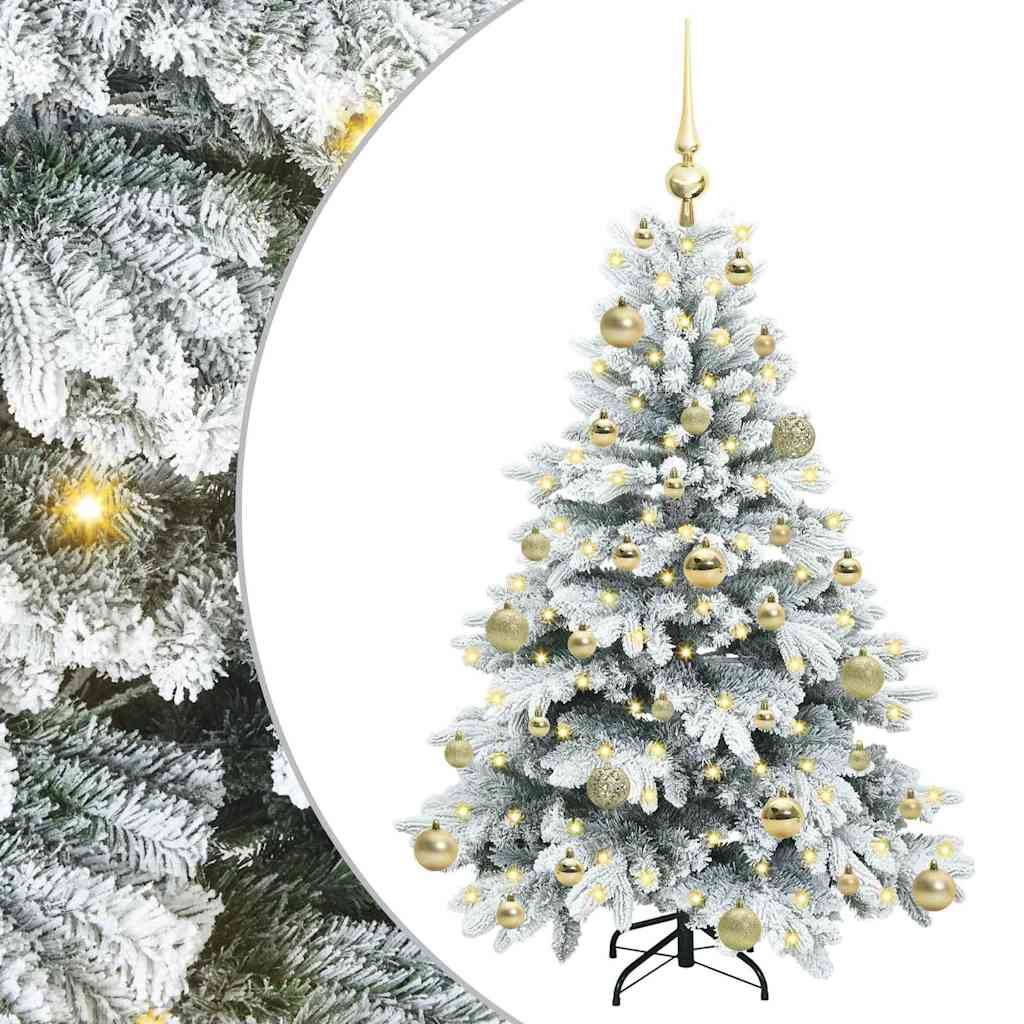 Kunstig juletre med 150 LED med stativ grønn 120 cm PE og PVC