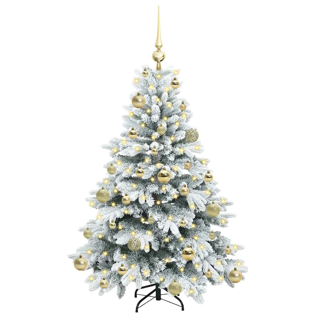 Kunstig juletre med 150 LED med stativ grønn 120 cm PE og PVC