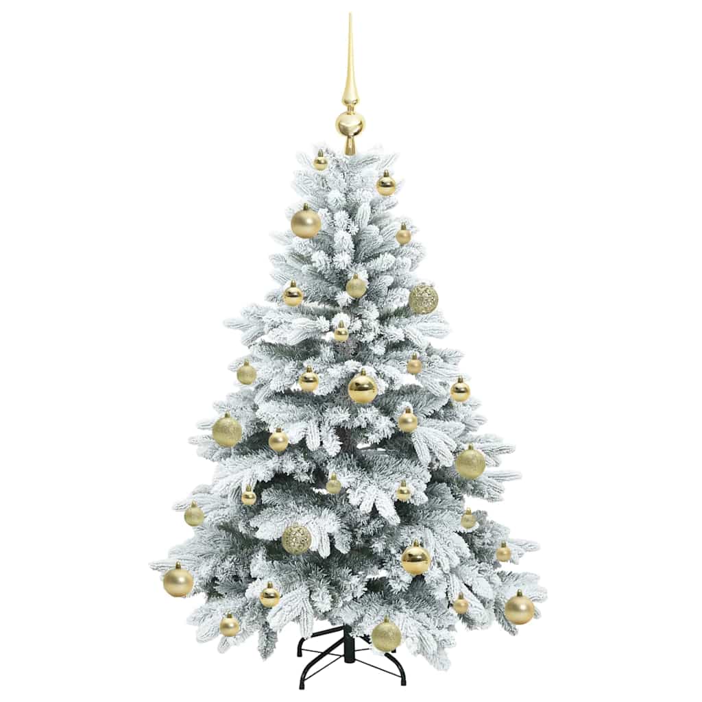 Kunstig juletre med 150 LED med stativ grønn 120 cm PE og PVC