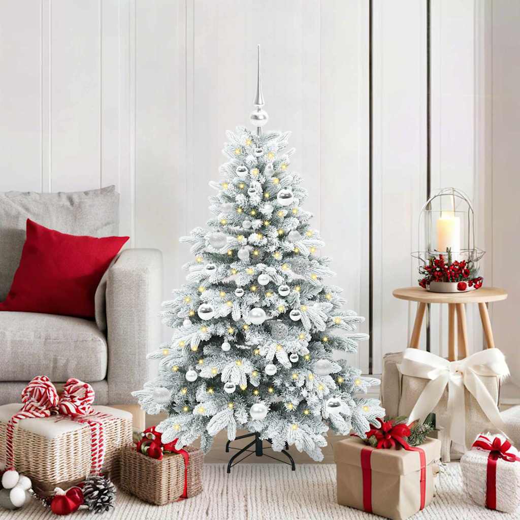 Kunstig juletre med 150 LED med stativ grønn 120 cm PE og PVC