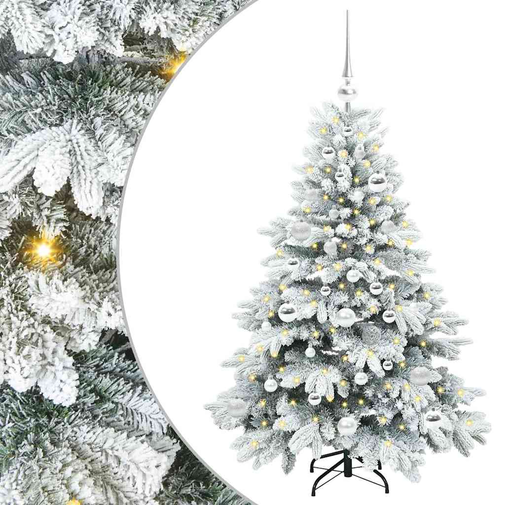 Kunstig juletre med 150 LED med stativ grønn 120 cm PE og PVC