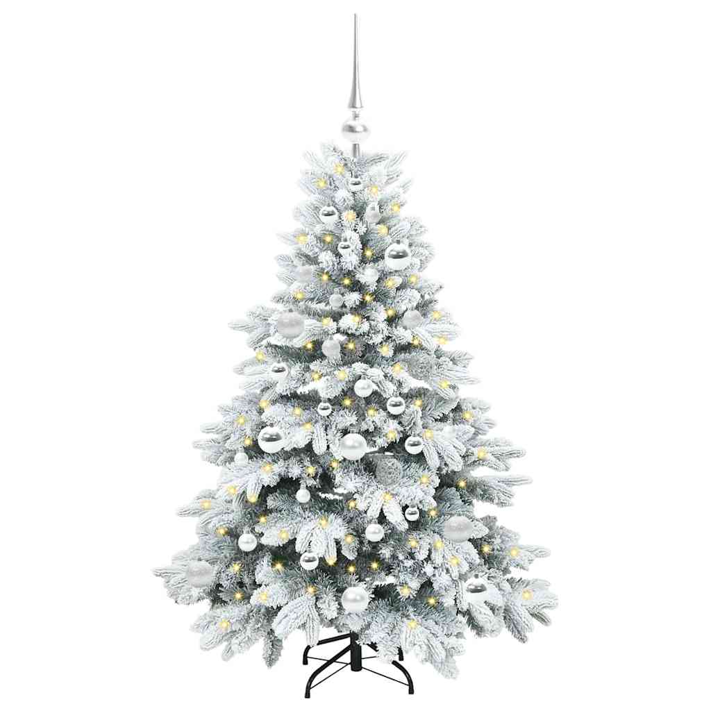Kunstig juletre med 150 LED med stativ grønn 120 cm PE og PVC
