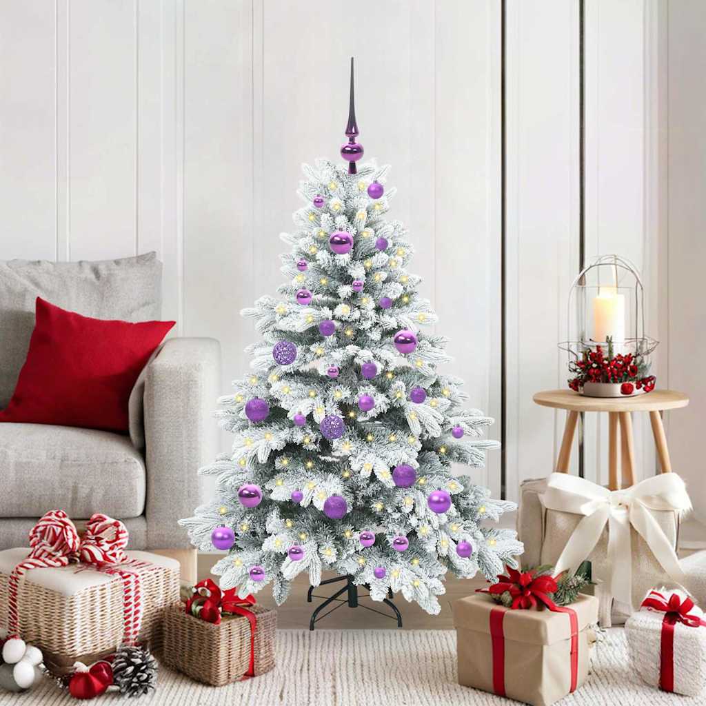 Kunstig juletre med 150 LED med stativ grønn 120 cm PE og PVC