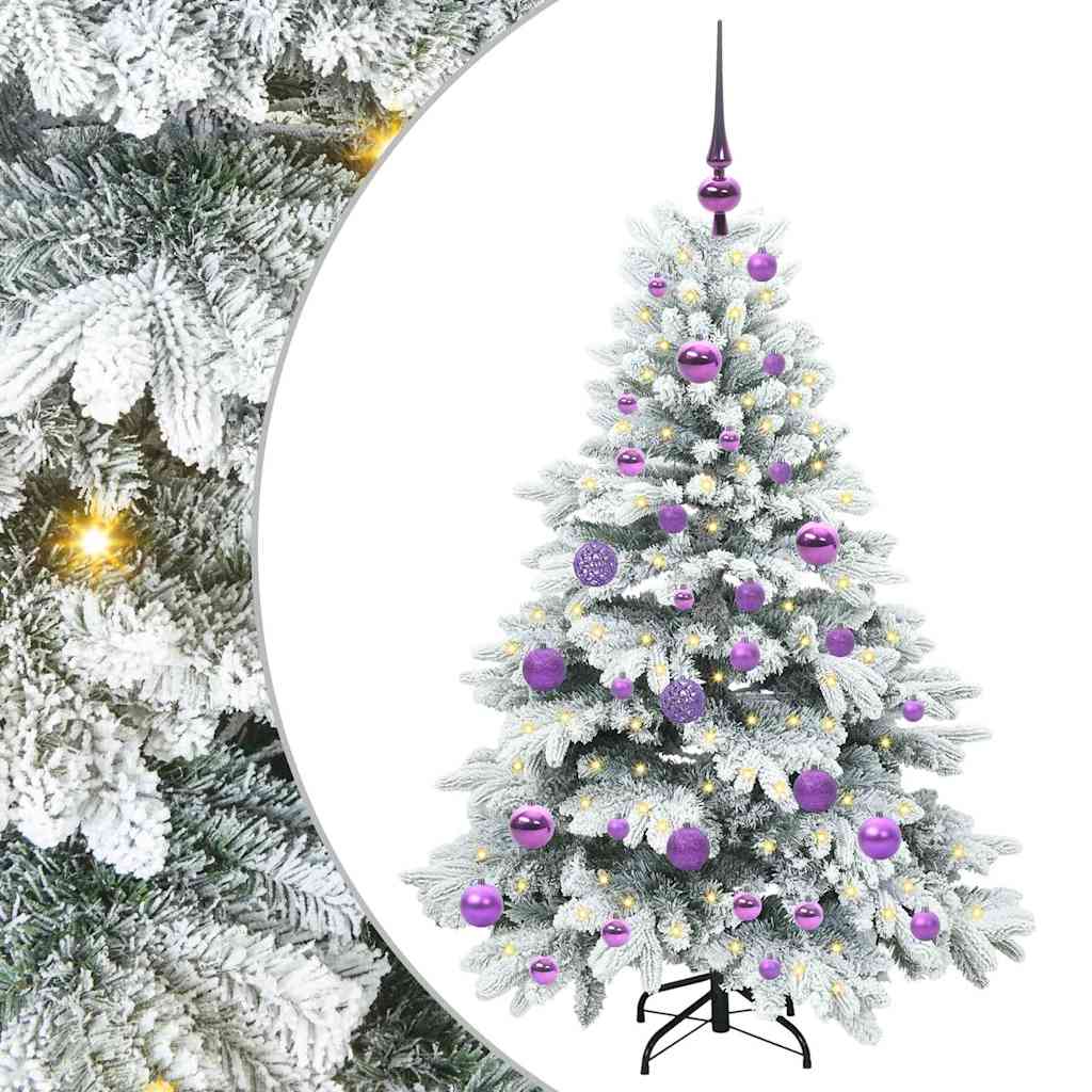Kunstig juletre med 150 LED med stativ grønn 120 cm PE og PVC