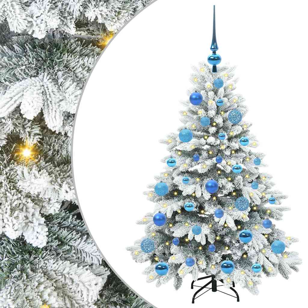 Kunstig juletre med 150 LED med stativ grønn 120 cm PE og PVC