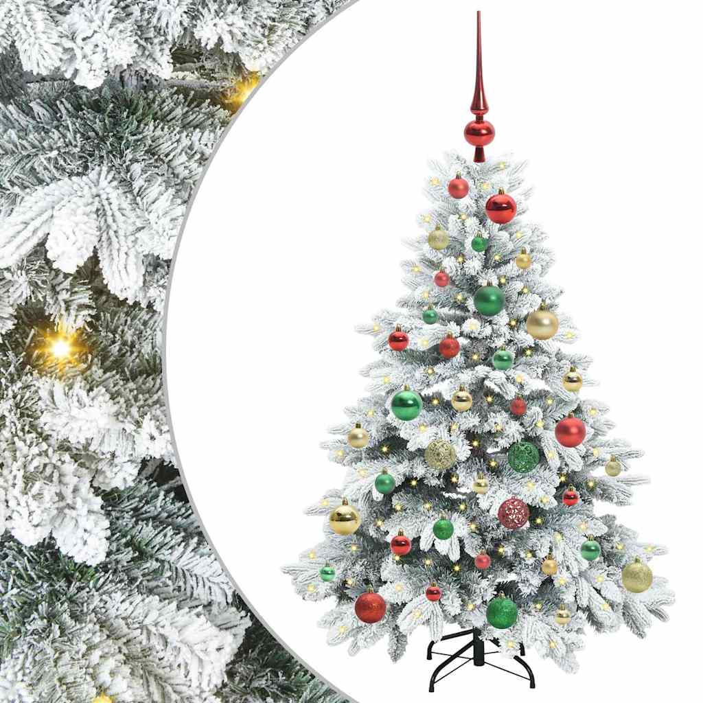 Kunstig juletre med 150 LED med stativ grønn 120 cm PE og PVC