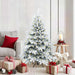 Kunstig juletre med 150 LED med stativ Hvit 150 cm PE og PVC
